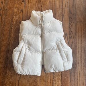 Altar'd State Puff Crop Vest Cream XXS NWT